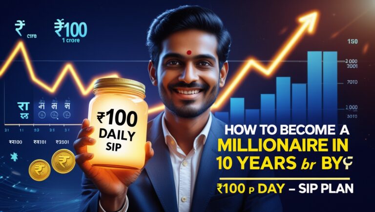 How to become a millionaire in 10 years by saving ₹100 per day SIP plan
